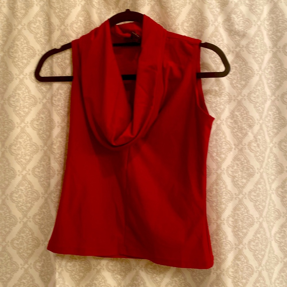 Cowl neck red blouse size small
